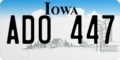 IA license plate ADO447