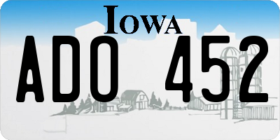 IA license plate ADO452