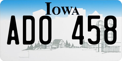 IA license plate ADO458