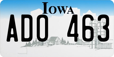 IA license plate ADO463