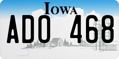 IA license plate ADO468