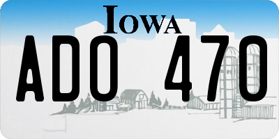 IA license plate ADO470