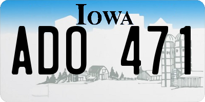 IA license plate ADO471