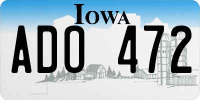 IA license plate ADO472