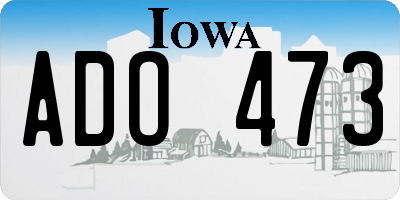 IA license plate ADO473