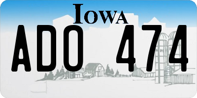 IA license plate ADO474