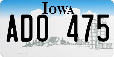IA license plate ADO475