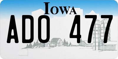 IA license plate ADO477