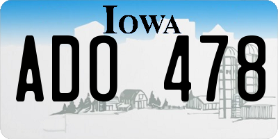 IA license plate ADO478