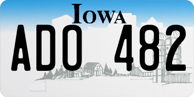 IA license plate ADO482
