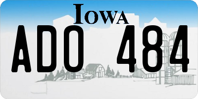 IA license plate ADO484