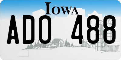 IA license plate ADO488