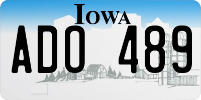 IA license plate ADO489