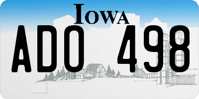 IA license plate ADO498