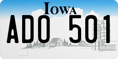 IA license plate ADO501