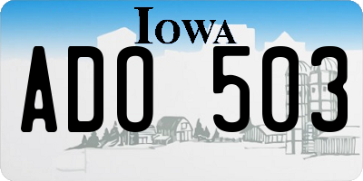 IA license plate ADO503