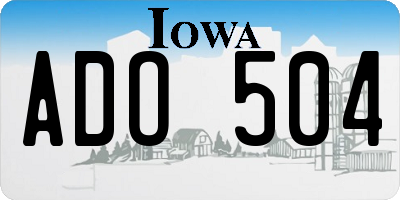 IA license plate ADO504