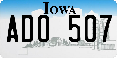 IA license plate ADO507