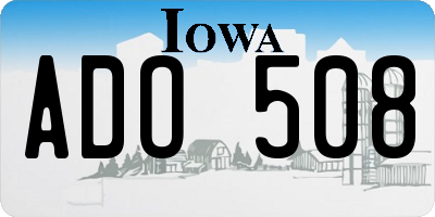IA license plate ADO508