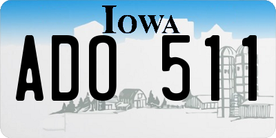 IA license plate ADO511