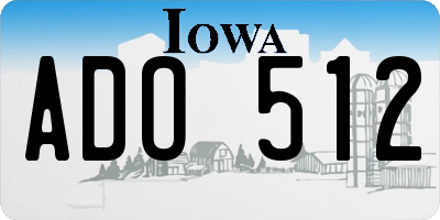 IA license plate ADO512