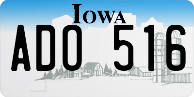 IA license plate ADO516