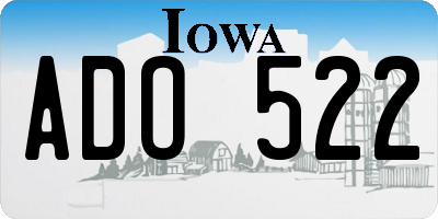 IA license plate ADO522