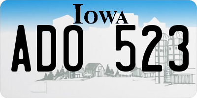 IA license plate ADO523