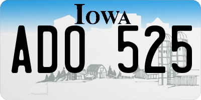 IA license plate ADO525