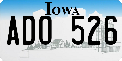 IA license plate ADO526