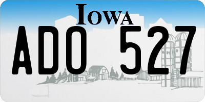 IA license plate ADO527