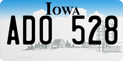 IA license plate ADO528