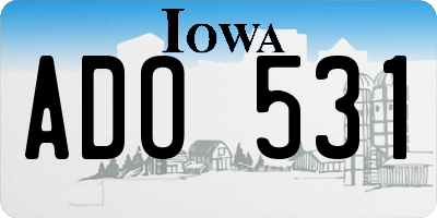 IA license plate ADO531