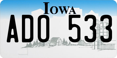IA license plate ADO533