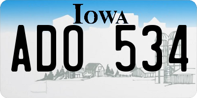 IA license plate ADO534