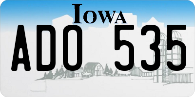 IA license plate ADO535