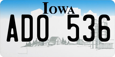 IA license plate ADO536
