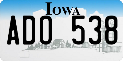 IA license plate ADO538