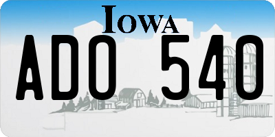 IA license plate ADO540