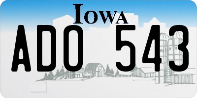 IA license plate ADO543