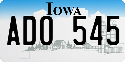 IA license plate ADO545