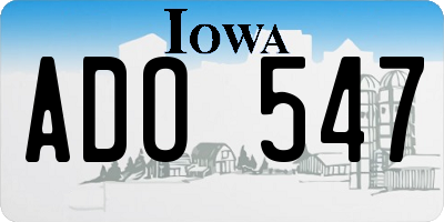 IA license plate ADO547