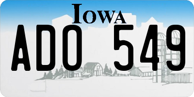 IA license plate ADO549