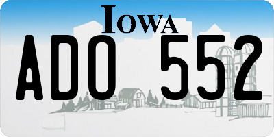 IA license plate ADO552