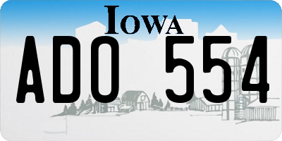 IA license plate ADO554