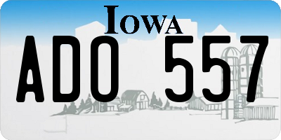 IA license plate ADO557