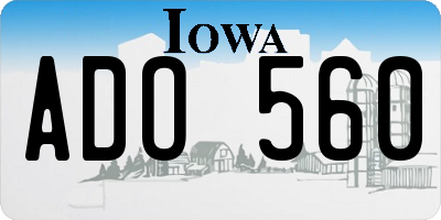 IA license plate ADO560