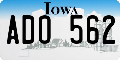IA license plate ADO562