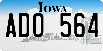 IA license plate ADO564