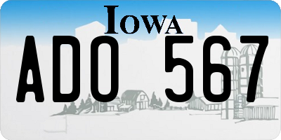 IA license plate ADO567